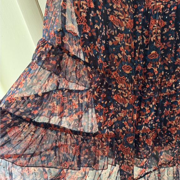 Ulla Johnson Ruffle Silk Skirt in Cosmos with Lurex, size 8 - Picture 7 of 11